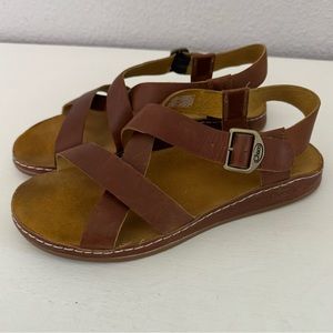Chaco Wayfarer Brown Leather Strappy Sandals Size 8